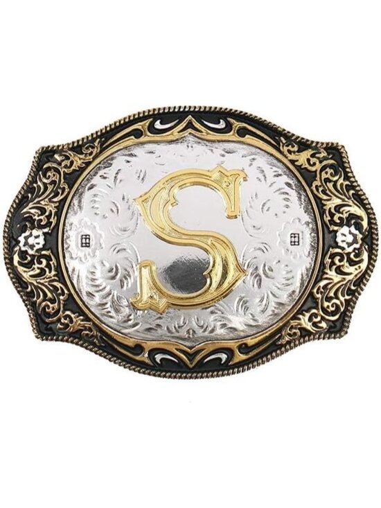 Other - unisex S Imported Cowboy Rodeo Gold Initial Letter Belt Buckle